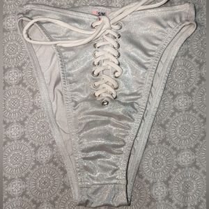 S/M, White Sparkle Rave Bottoms